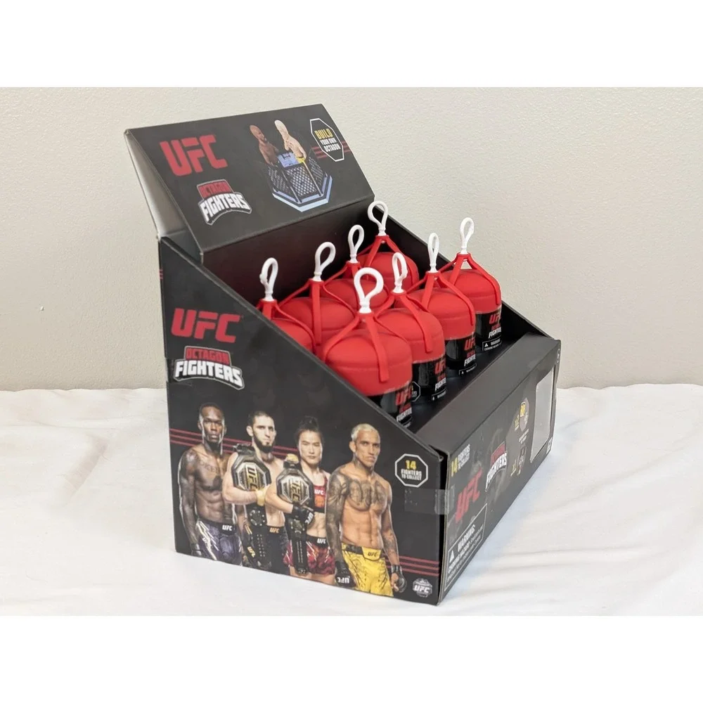 UFC Octagon Fighters Display Case & 8 SEALED Blind Pack Figure MMA Fighting 2025